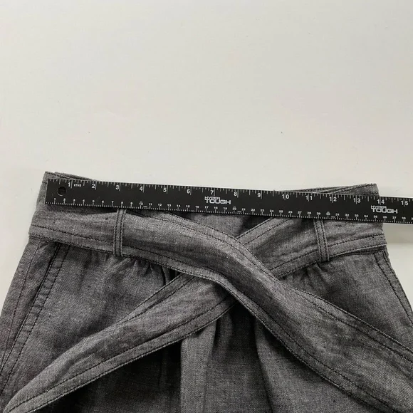 Banana Republic Chambray Tie Waist Skirt Sz 0 Mini Office Siren Casual Chic - Picture 4 of 12